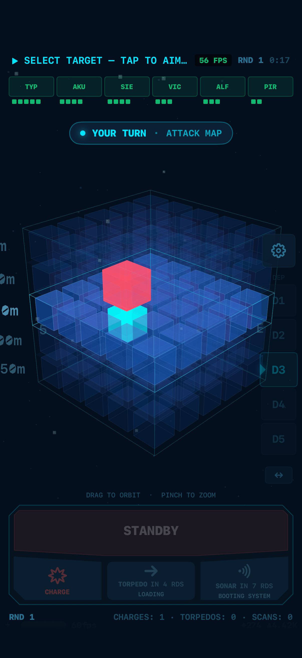 Select target — tap to aim
